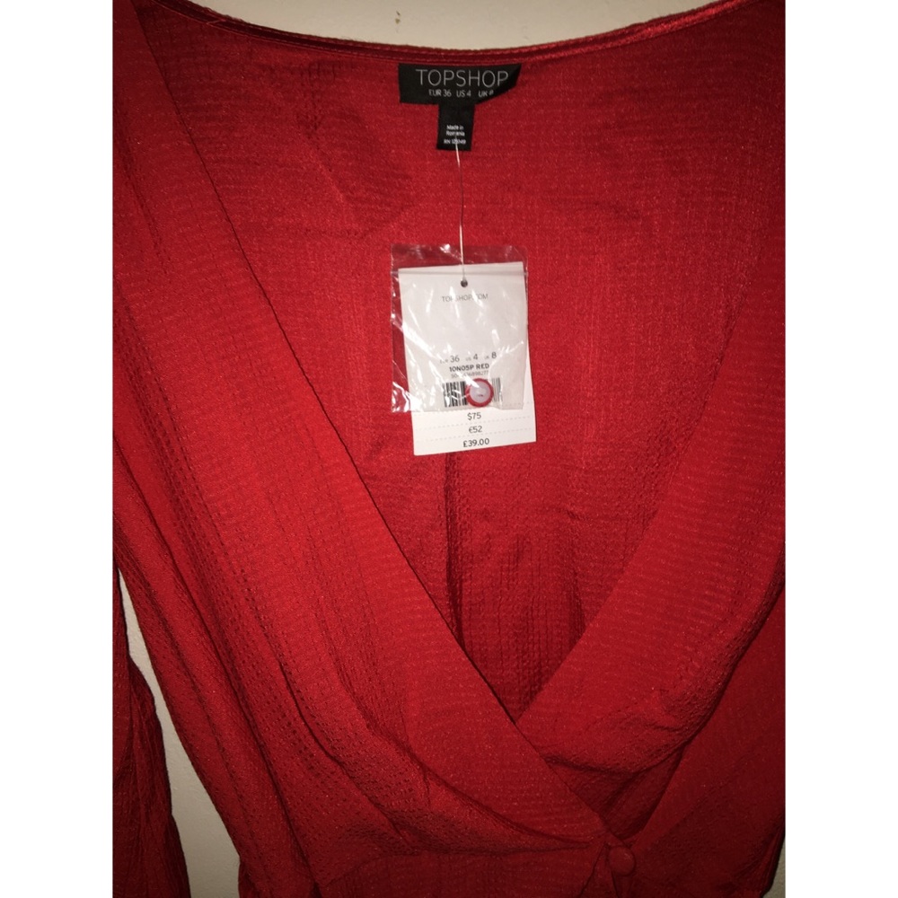 NWT TOP SHOP little red wrap dress